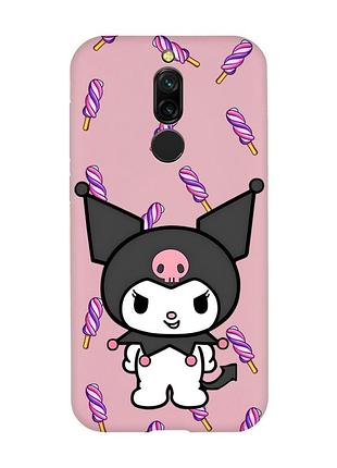 Матовый розовый чехол на xiaomi redmi 8 куроми (принт 390)