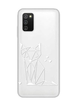 Прозрачный чехол на samsung galaxy a03s :: лиса (принт 127)