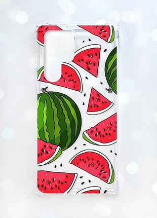 Чохол з потовщеними кутами на samsung galaxy s22 ultra :: кавуни (принт 341)