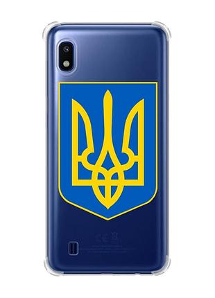 Чехол с утолщёнными углами для samsung galaxy a10 (2019)/a105 :: тризуб украина (принт 256)