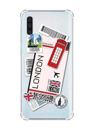 Чохол з потовщеними кутами на samsung galaxy а50 (2019) а505 :: подорожі. лондон (принт 326)