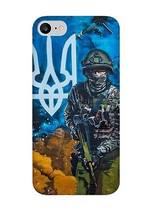 Матовий чохол з рожевими боками на iphone 7 / 8 :: військовий (патріотичний принт 349)
