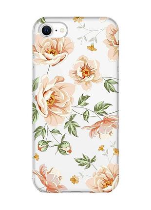 Прозорий чохол для iphone 7, 8 :: квіти пастельні (принт 277)