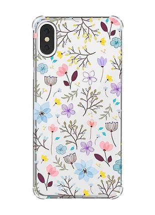 Чехол с утолщёнными углами на iphone x/xs :: цветочный фон (принт 267)