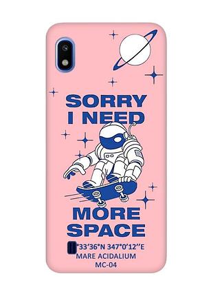 Матовий рожевий чохол на samsung galaxy a10 (2019) a105 :: космонавт на скейті (принт 248)