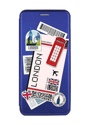 Чохол-книжка з малюнком для samsung galaxy a10ѕ / a107 синій :: подорожі. лондон (принт 326)