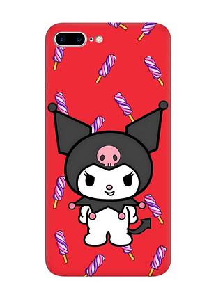 Матовый красный чехол на iphone 7 plus / 8 plus куроми (принт 390)
