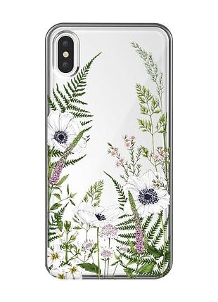 Прозорий чохол на iphone xs max :: квіти польові (принт 363)