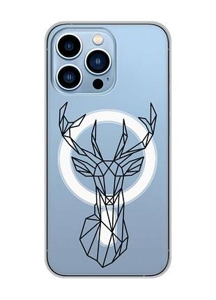Магнітний чохол на iphone 13 pro max із підтримкою magsafe :: олень (принт 128)