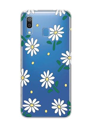 Прозрачный чехол на samsung galaxy a30 (2019)/a20 (2019) ромашки (принт 368)