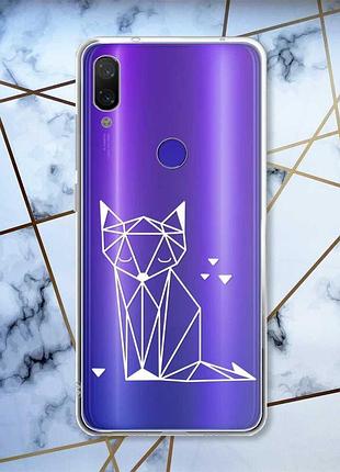 Прозорий чохол на xiaomi redmi note 7/7 pro лисиця /принт 127/