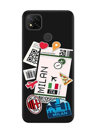 Матовий чорний чохол на xiaomi redmi 9c/10a :: подорожі. італія (принт 325)