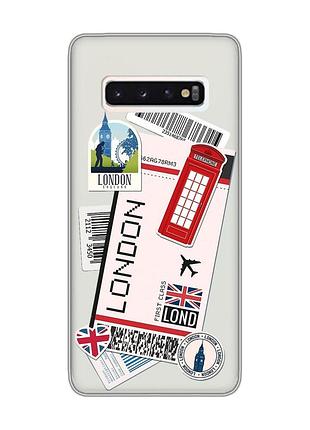 Прозрачный чехол на samsung galaxy s10 :: путешествия. лондон (принт 326)