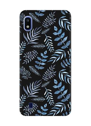 Матовый черный чехол на samsung galaxy a10 (2019) a105 :: растительный фон (принт 276)