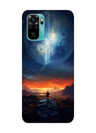 Чехол с красными боками на xiaomi redmi note 10 / note 10s :: космос (принт 247)