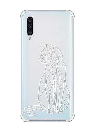Чохол з потовщеними кутами на samsung galaxy а50 (2019) а505 :: котик (принт 125)