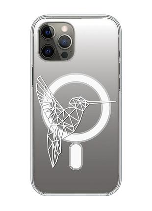 Магнитный чехол на iphone 12 pro max с поддержкой magsafe :: колибри (принт 123)