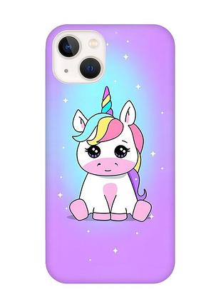 Магнитный чехол на iphone 15 plus с поддержкой magsafe :: единорог (принт 103)