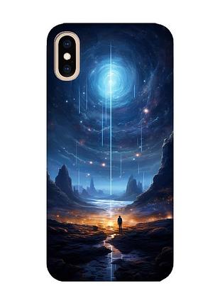 Чехол с розовыми боками на iphone xs max :: космос (принт 244)