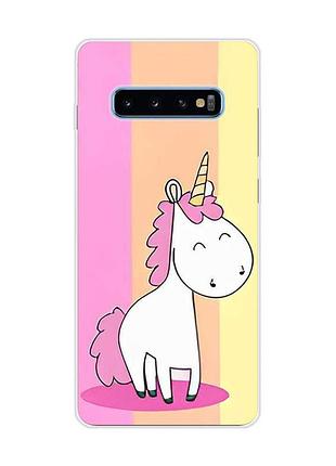 Чехол на samsung galaxy s10 plus :: единорог (принт 104)