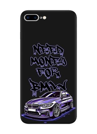 Матовый черный чехол на apple iphone 7 plus/8 plus хочу бмв (принт 386)