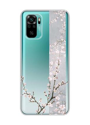 Прозрачный чехол на xiaomi redmi note 10 / note 10s :: цветущая сакура (принт 285)