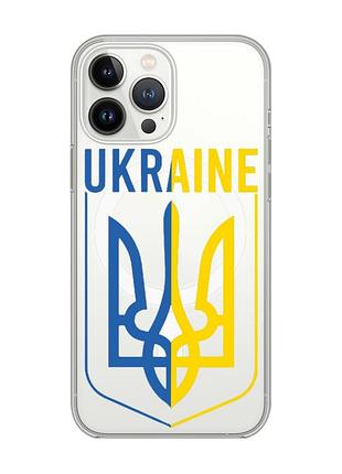 Магнитный чехол на iphone 14 pro max с поддержкой magsafe :: тризуб (принт 254)