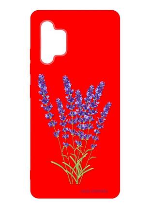 Матовый красный чехол на samsung galaxy a32 :: лаванда (принт 28)