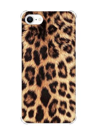 Чехол с утолщёнными углами для iphone 7 / 8 :: леопардовый дизайн (принт 383)