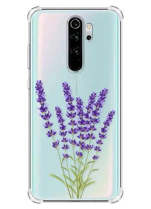 Чохол з потовщеними кутами на xiaomi redmi note 8 pro :: лаванда (принт 28)