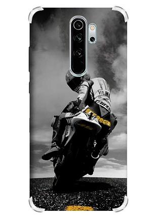 Чехол с утолщёнными углами на xiaomi redmi note 8 pro :: мото (принт 69)