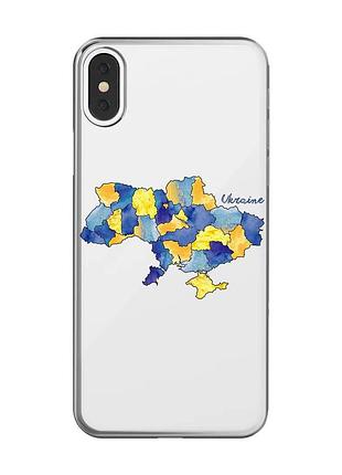 Прозорий чохол на iphone x / xs :: карта україни (принт 261)