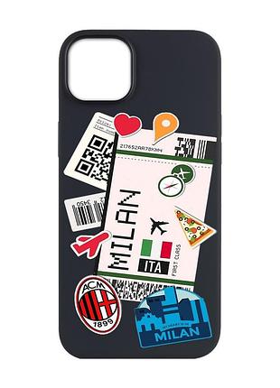 Матовый черный чехол на apple iphone 14 plus :: путешествия. италия (принт 325)