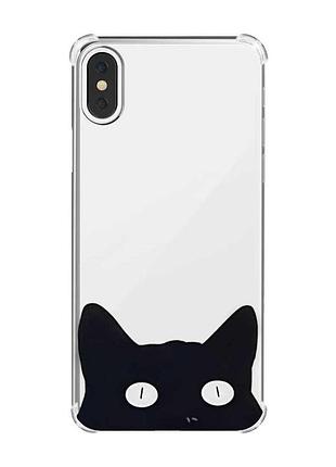 Чехол с утолщёнными углами на iphone x/xs :: кошечка (принт 119)