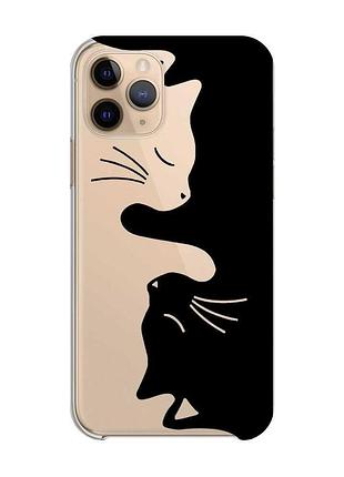 Прозрачный чехол на iphone 11 pro :: кошечки (принт 118)
