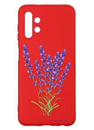 Матовый красный чехол на samsung a13 4g :: лаванда (принт 28)