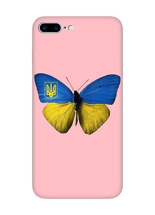 Матовий рожевий чохол на iphone 7 plus/8 plus :: метелик україна (принт 255)