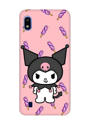 Матовый розовый чехол на samsung galaxy a10 (2019) a105 куроми (принт 390)