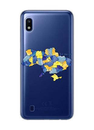 Прозрачный чехол на samsung galaxy a10 (2019) a105 :: карта украины (принт 261)
