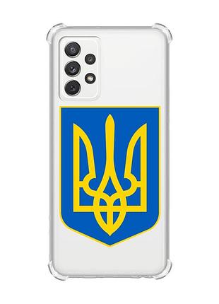 Чехол с утолщёнными углами на samsung galaxy a72 :: тризуб украина (принт 256)