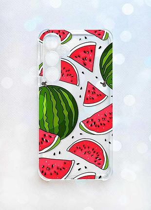 Чехол с утолщенными углами на samsung galaxy a35 (a356) :: арбузы (принт 341)