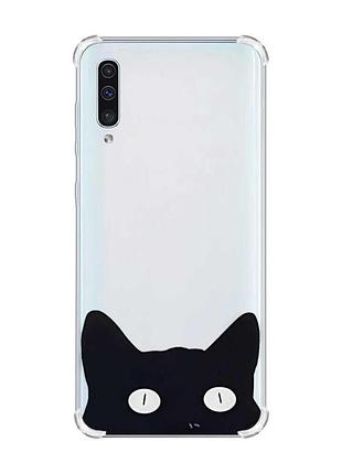 Чехол с утолщёнными углами на samsung galaxy а50 (2019) а505 :: кошечка (принт 119)