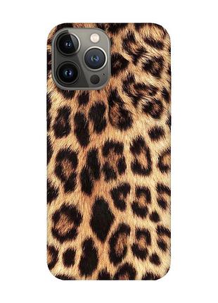 Матовий чохол з червоними боками на apple iphone 13 pro :: леопардовий дизайн (принт 383)