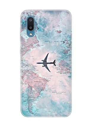 Чехол на samsung galaxy a02/a022 (2021) :: путешествия. карта (принт 317)