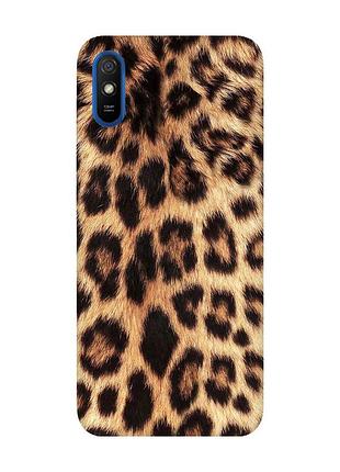 Матовый чехол с розовыми боками на xiaomi redmi 9a :: леопардовый дизайн (принт 383)