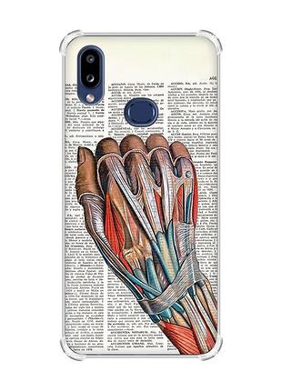 Чехол с утолщенными углами на samsung galaxy a10s (a107) :: анатомия руки (принт 298)