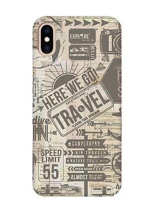 Матовый чехол с розовыми боками на iphone xs max :: путешествия (принт 324)
