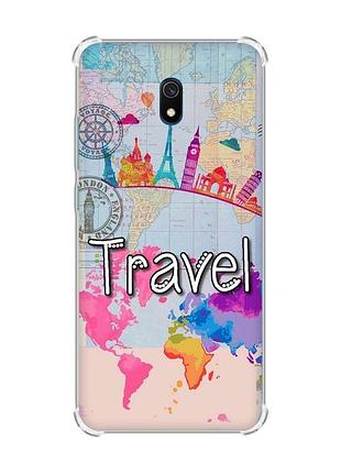 Чохол з потовщеними кутами на xiaomi redmi 8a :: подорож. travel (принт 321)