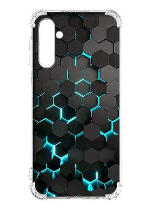 Чехол с утолщёнными углами на samsung galaxy a16 5g соты 3d (принт 357)
