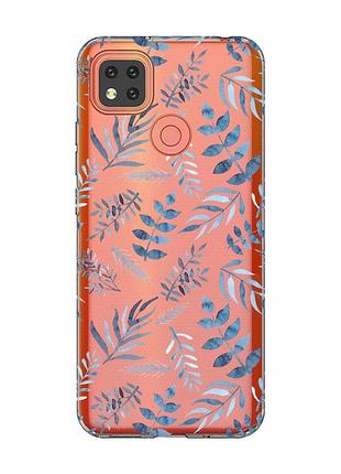 Прозорий чохол для xiaomi redmi 9c/10a :: рослинний фон (принт 276)
